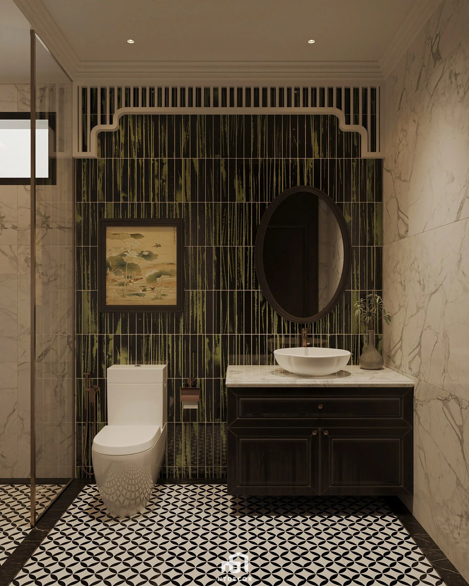 3D Design of Interior Design Indochine Style | NTDecor