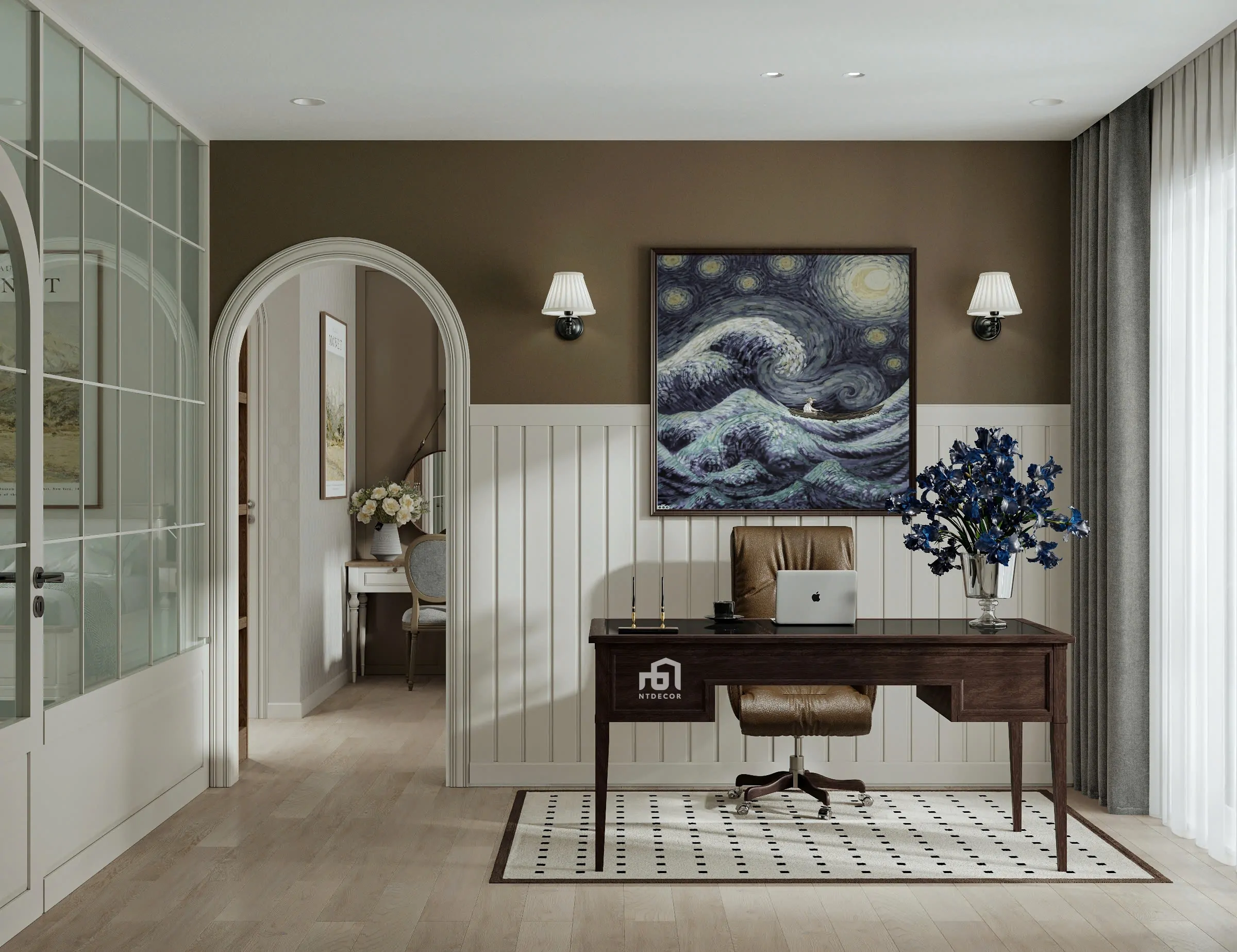 Nội thất phòng làm việc theo phong cách Farmhouse | NTDecor