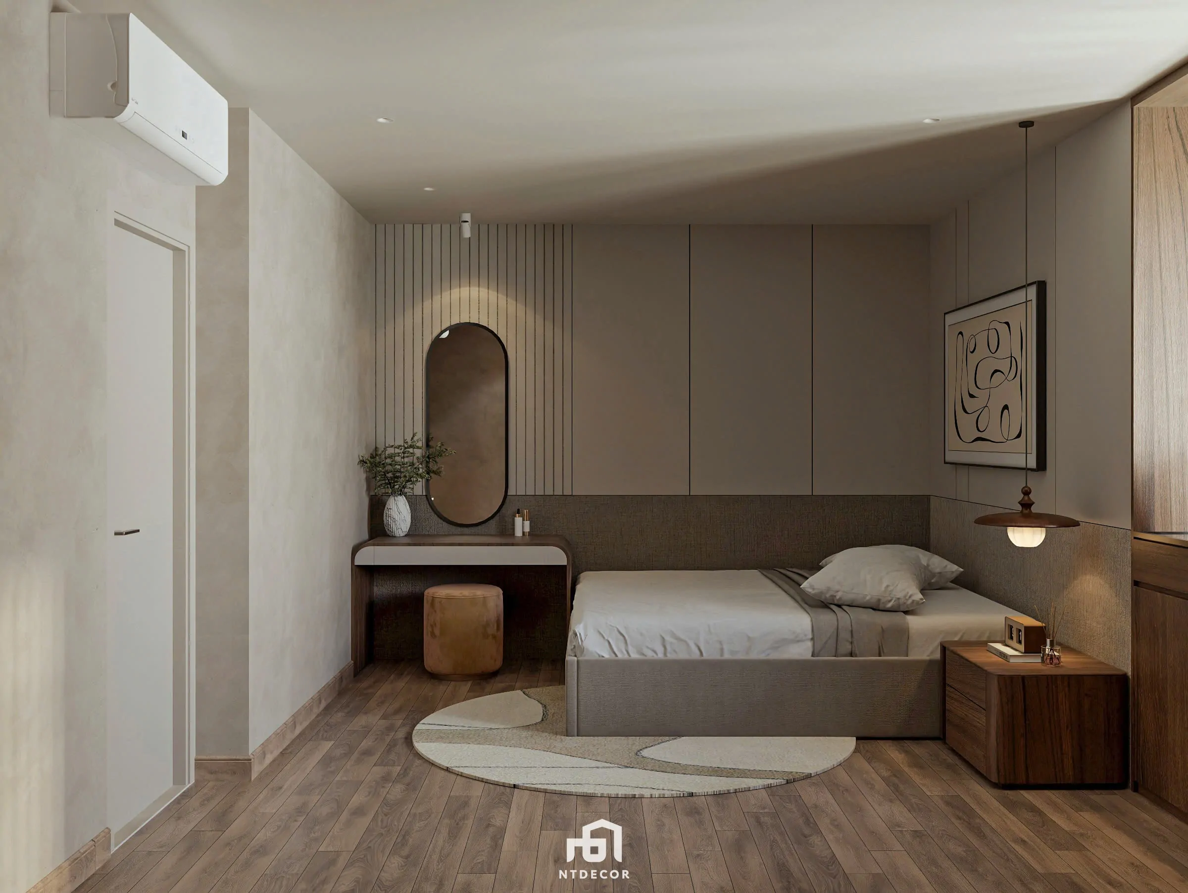 Không gian nội thất Wabi Sabi với vật liệu tự nhiên và ánh sáng dịu | NTDecor