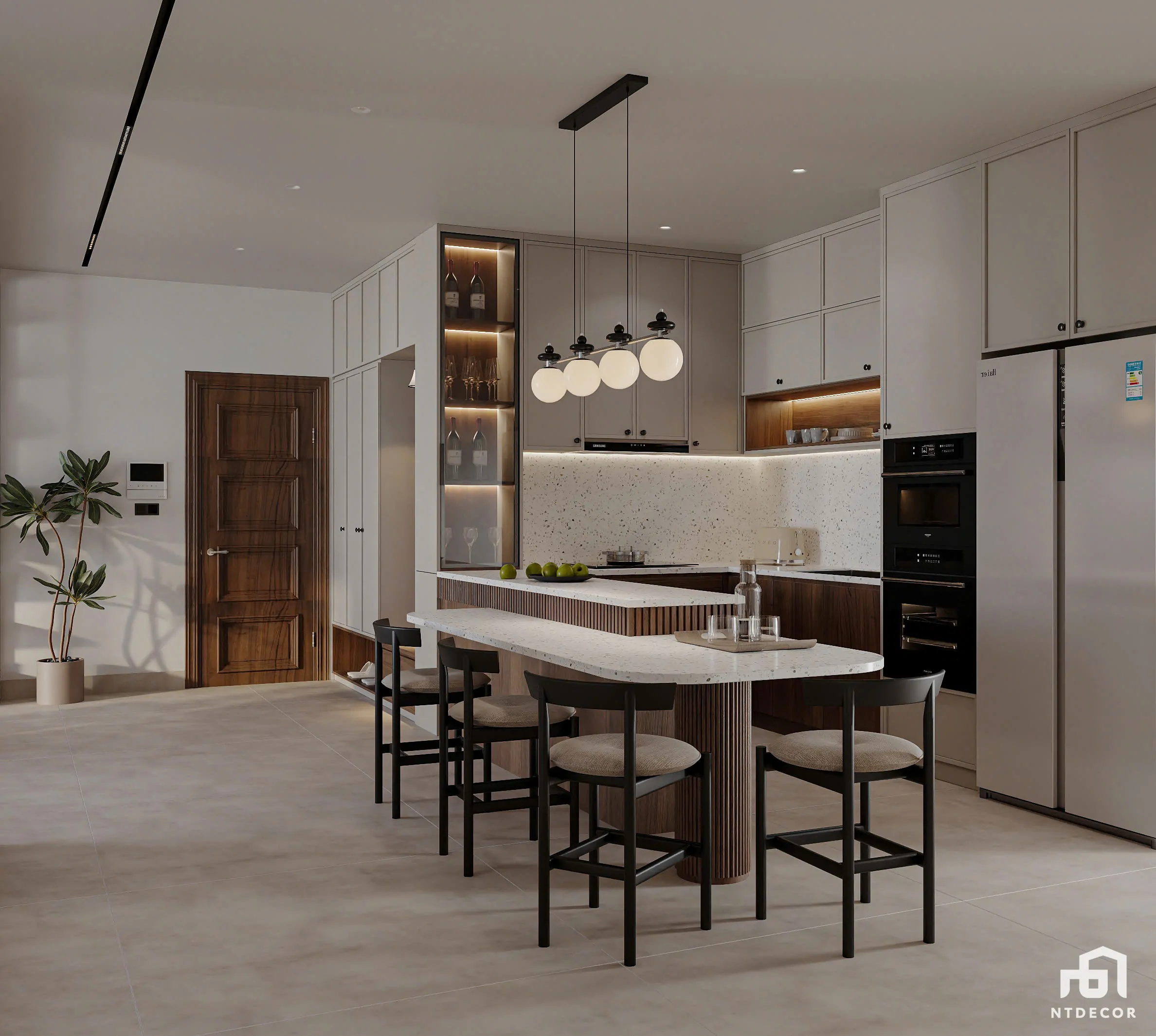 Vật liệu gỗ đá và gốm trong thiết kế nội thất Wabi Sabi | NTDecor