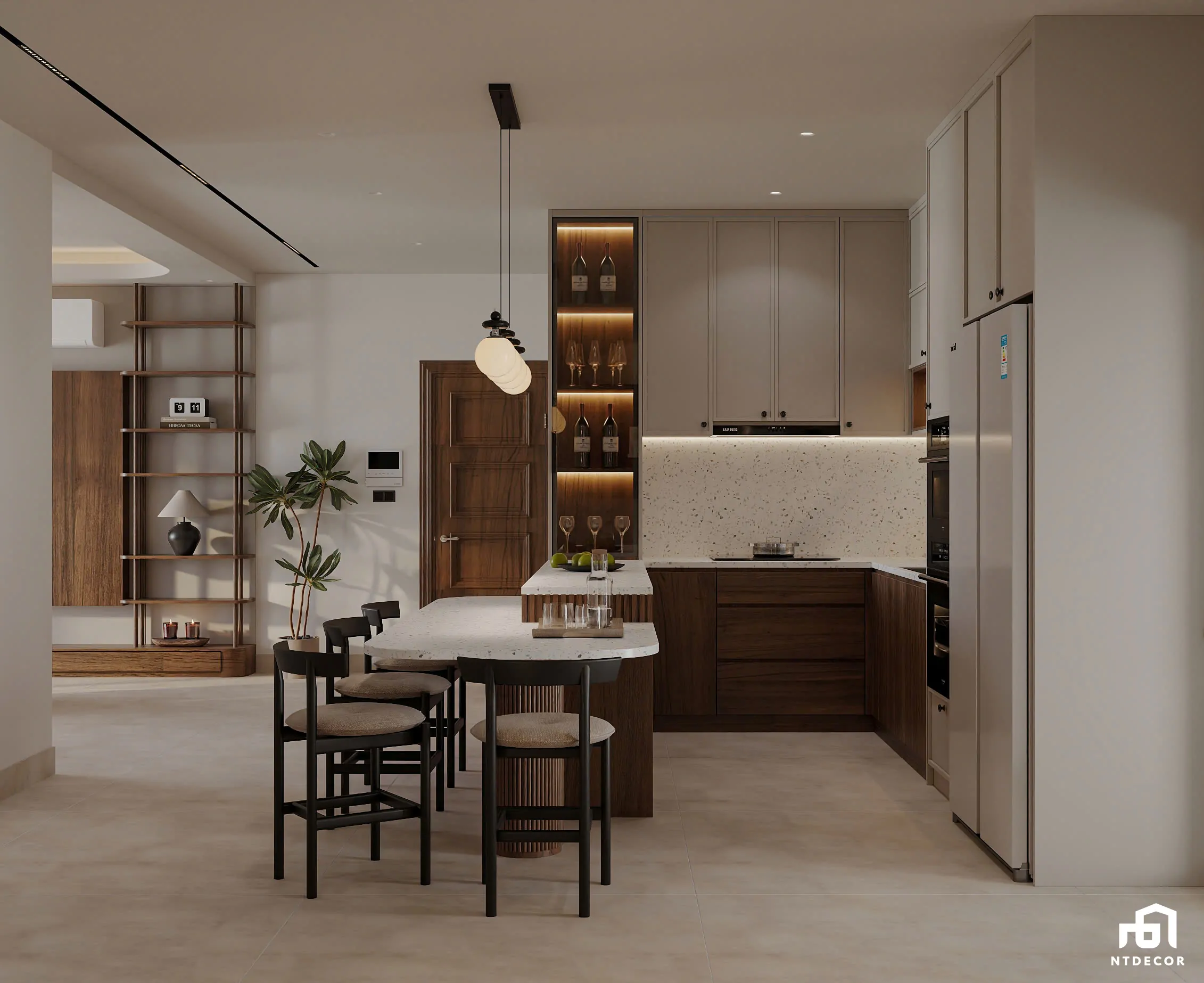 Bề mặt vật liệu tự nhiên tạo chiều sâu cho không gian Wabi Sabi | NTDecor